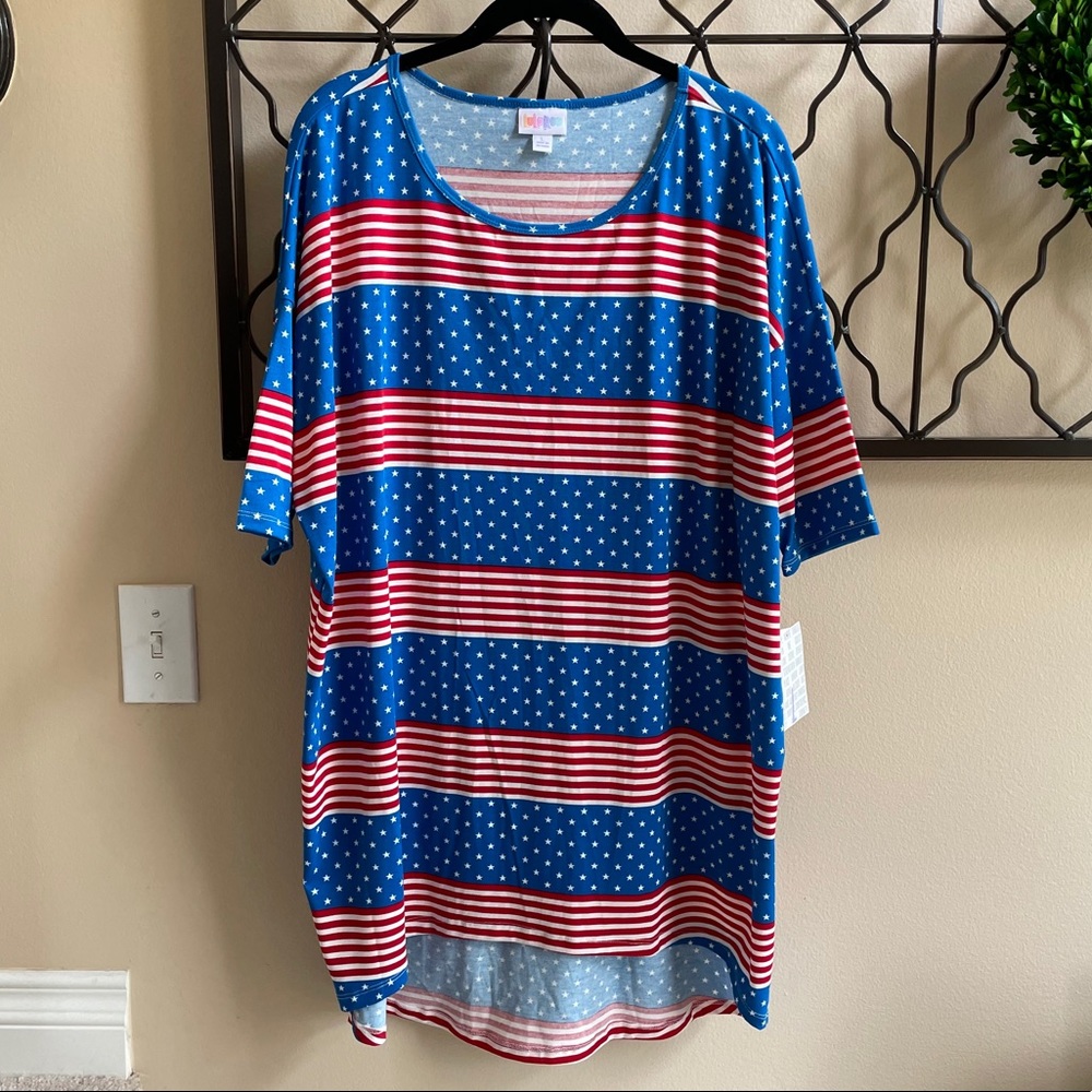Lularoe Irma ❤️🤍💙 NWT size L
